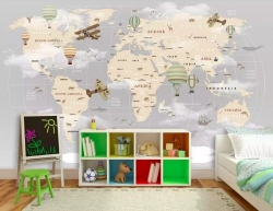 In decal dán tường bản đồ thế giới giá rẻ TPHCM